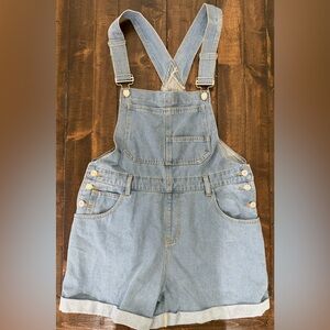 Women’s LG Denim Overalls with Button Details NWOT